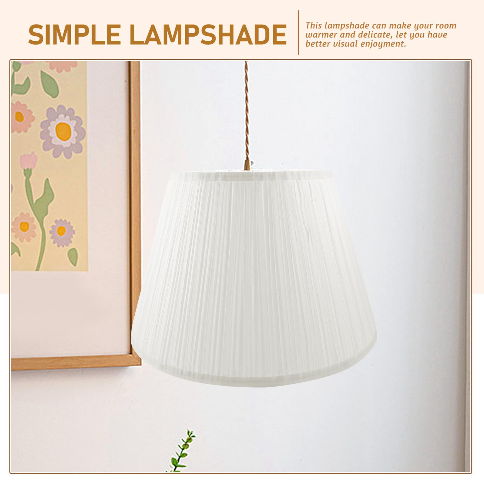 VALICLUD Abat-jour Demi-cercle en Tissu Rayé, Petit Abat-jour en Lin Armature Métallique, Compatible Lampe de Table et Lampadaire, Abat-jour Intérieur Polyvalent pour Bureau, Salon