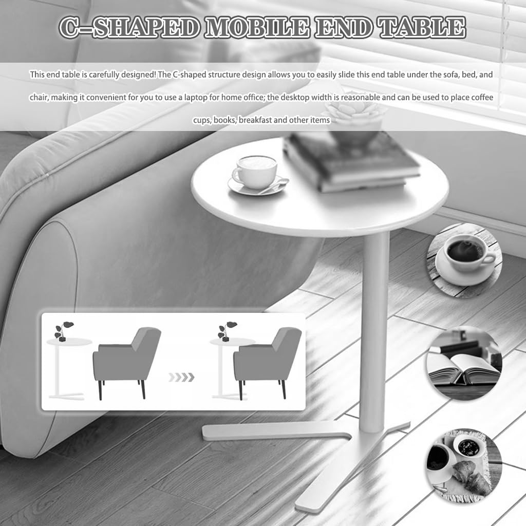 Mesa Lateral Cama Mesa Auxiliar En Forma De Y De Estilo Nórdico, Mesa De Sofá De Metal Sencilla para El Hogar, Mesa De Centro para El Suelo De La Oficina, Fácil Instalación(Black B,48 * 69cm)