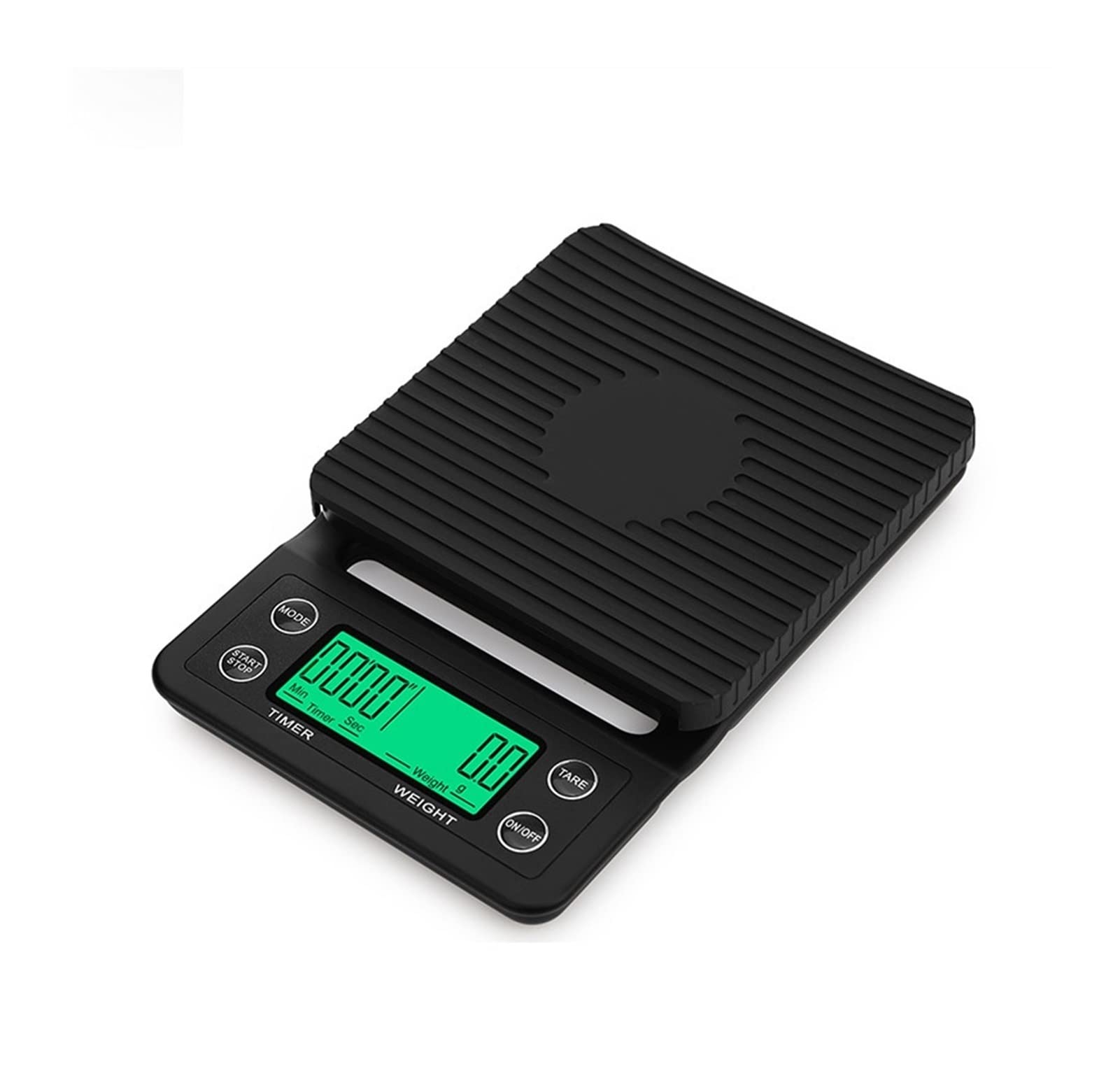 Báscula de cocina para el hogar, báscula de café por goteo con temporizador, báscula electrónica de alta precisión de 0,1 g, báscula de cocina digital LCD, accesorios de cocina (negra, 3 kg, 0,1 g)