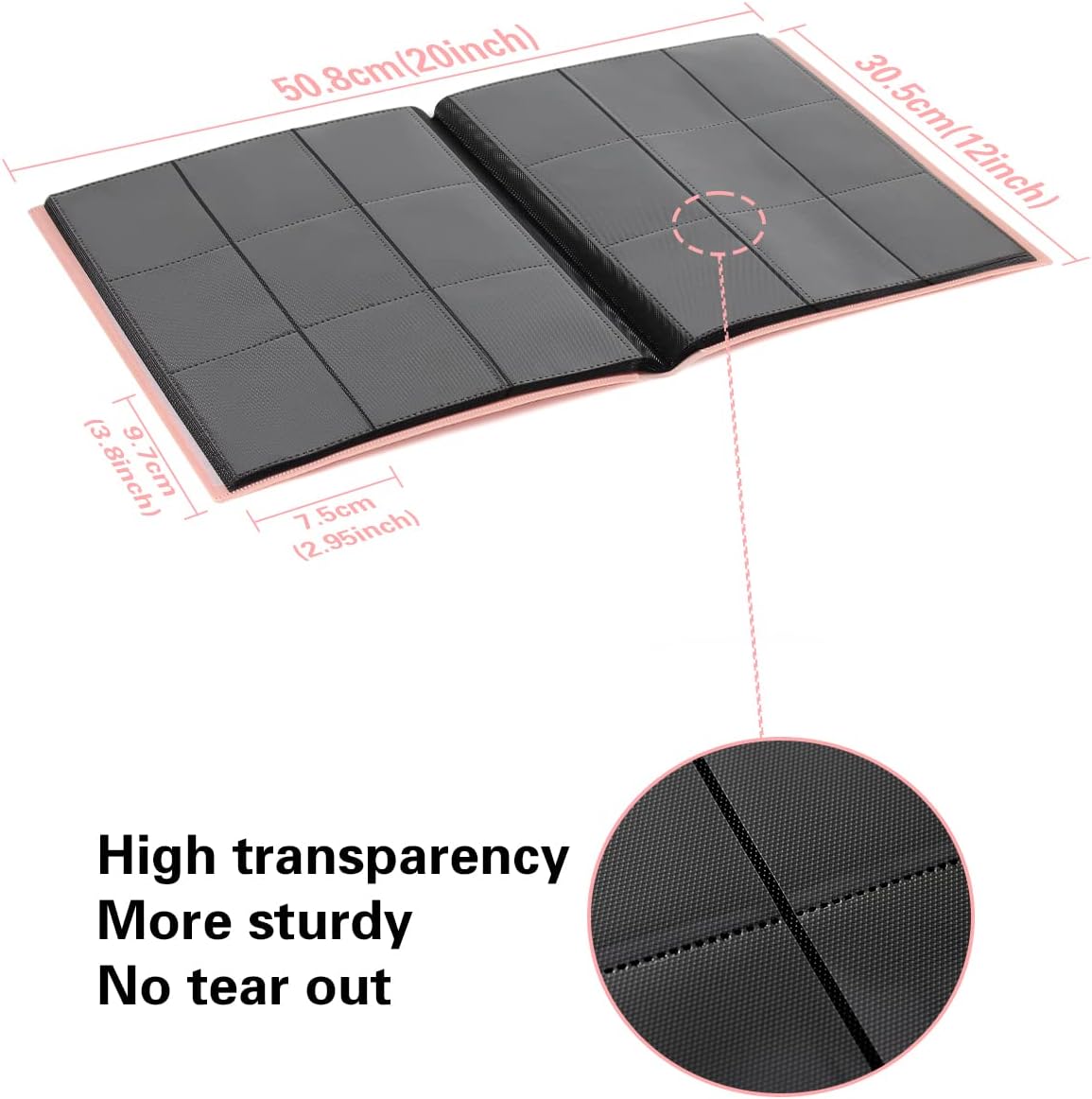 GEAoffice Card Binder, 9 Pockets Trading Card Album Folder, 360 Side Loading Pocket Binder for Sports&Game Cards, MTG, and Other TCG