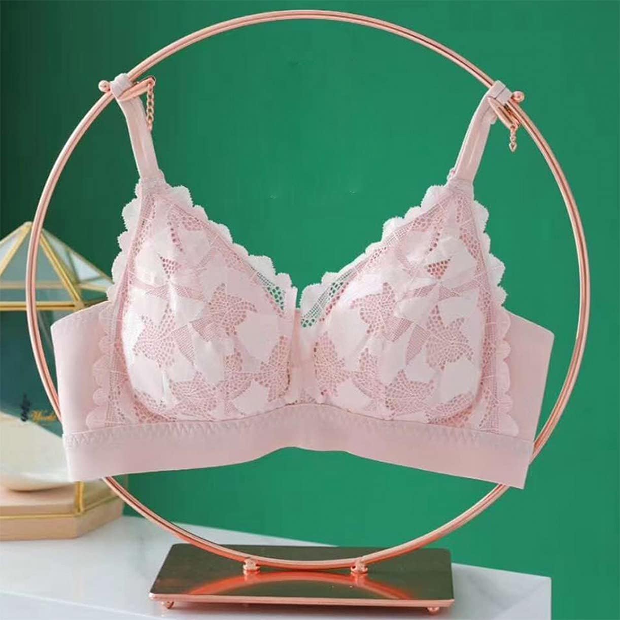 YJIUYUANQ Metal Round Circle Loop Hanger Wrought Iron Round Scarf Cool Hanger Towel Rail Scarf Towel Underwear Tie Pants Rack,Rose Gold Color, 1pc, As Show