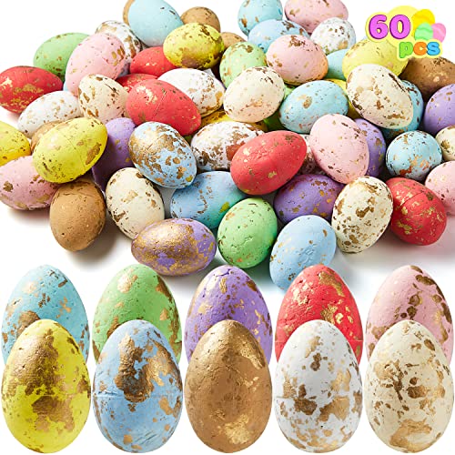 JOYIN 60 Pcs Easter Eggs, 10 Assorted Colors Foam Speckled Eggs Decorative Crafts for DIY Party Favor Gift, Easter Party Decorations, Home Decor, Basket Fillers