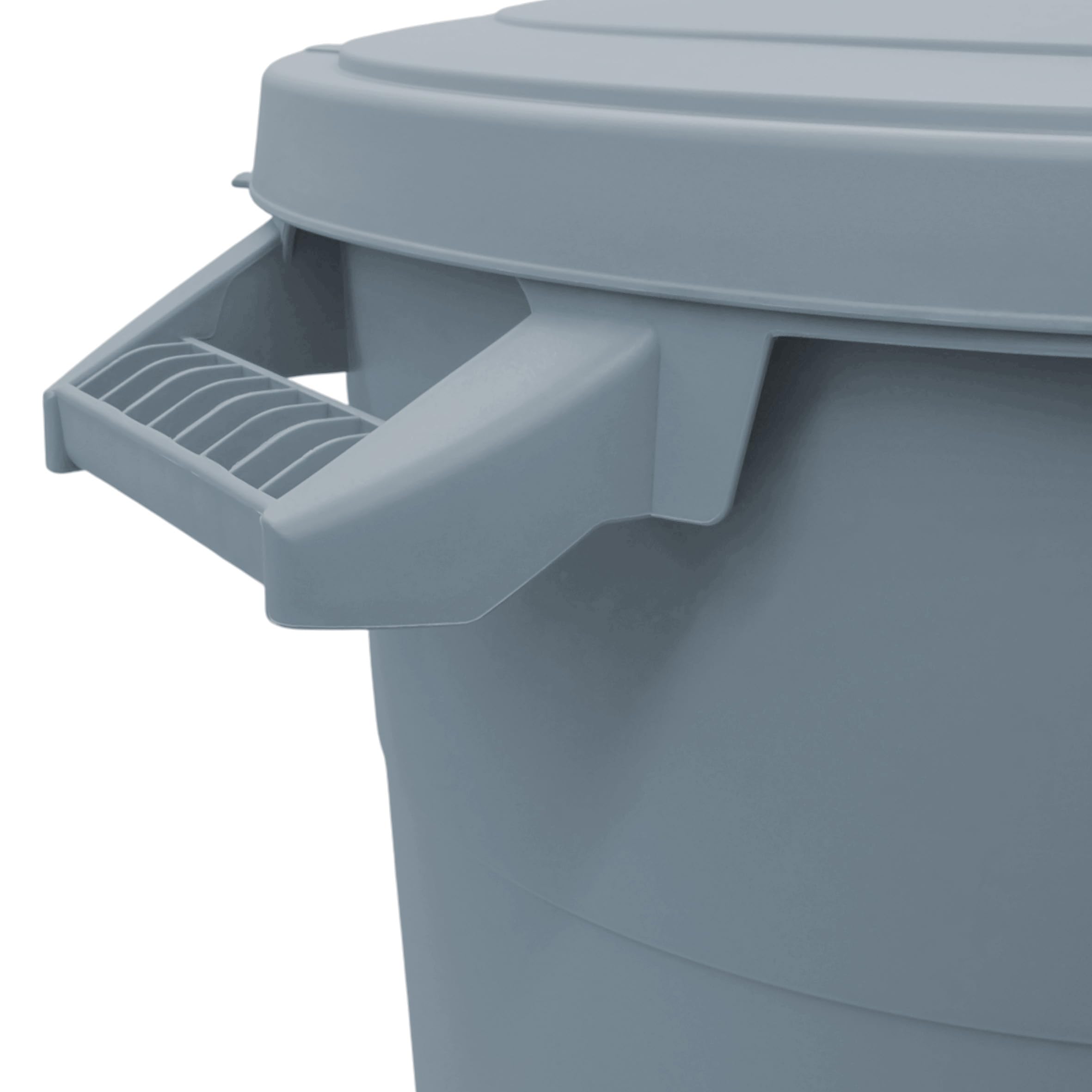Serbatoio per acqua piovana 80 litri con coperchio - grigio - Universale in plastica con manici - Barile per la pioggia, serbatoio per giardino, secchio per rifiuti