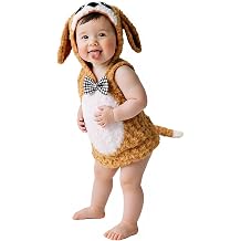 Kids Dog Costume Furry Toddler Puppy Costume Halloween Cute Plush Dog Dress Up Baby Animal Costumes-L