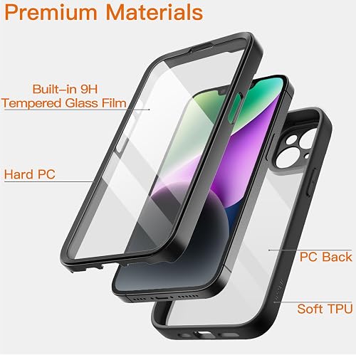 JETech Case for iPhone 14, 360° Protection, Black - 3