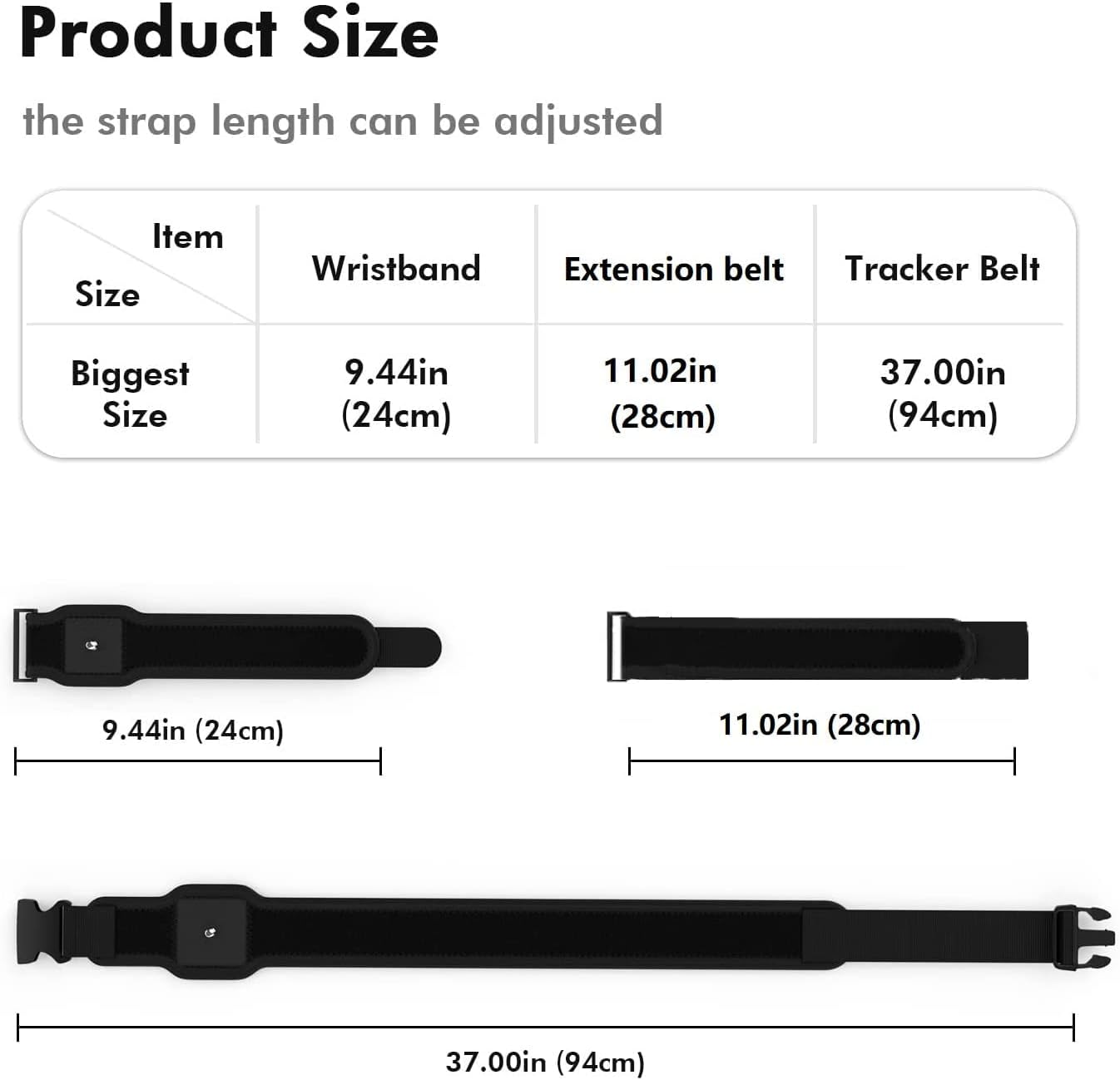 VR Tracker Belt for HTC Vive System Tracker Puck - Adjustable Belt Strap for Waist and Full-Body Tracking in Virtual Reality(1х Waist Strap + 4х Wrist Strap+2х Extension Belt)(Tracker NOT Include) - Image 5