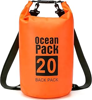 Bolsa Estanca, 20L Bolsa Impermeable Mochila Estanca, Bolsa Seca con Correa de Hombro Ajustable para Barcos, Kayak, Pesca, Rafting, natación, Camping, Snowboard