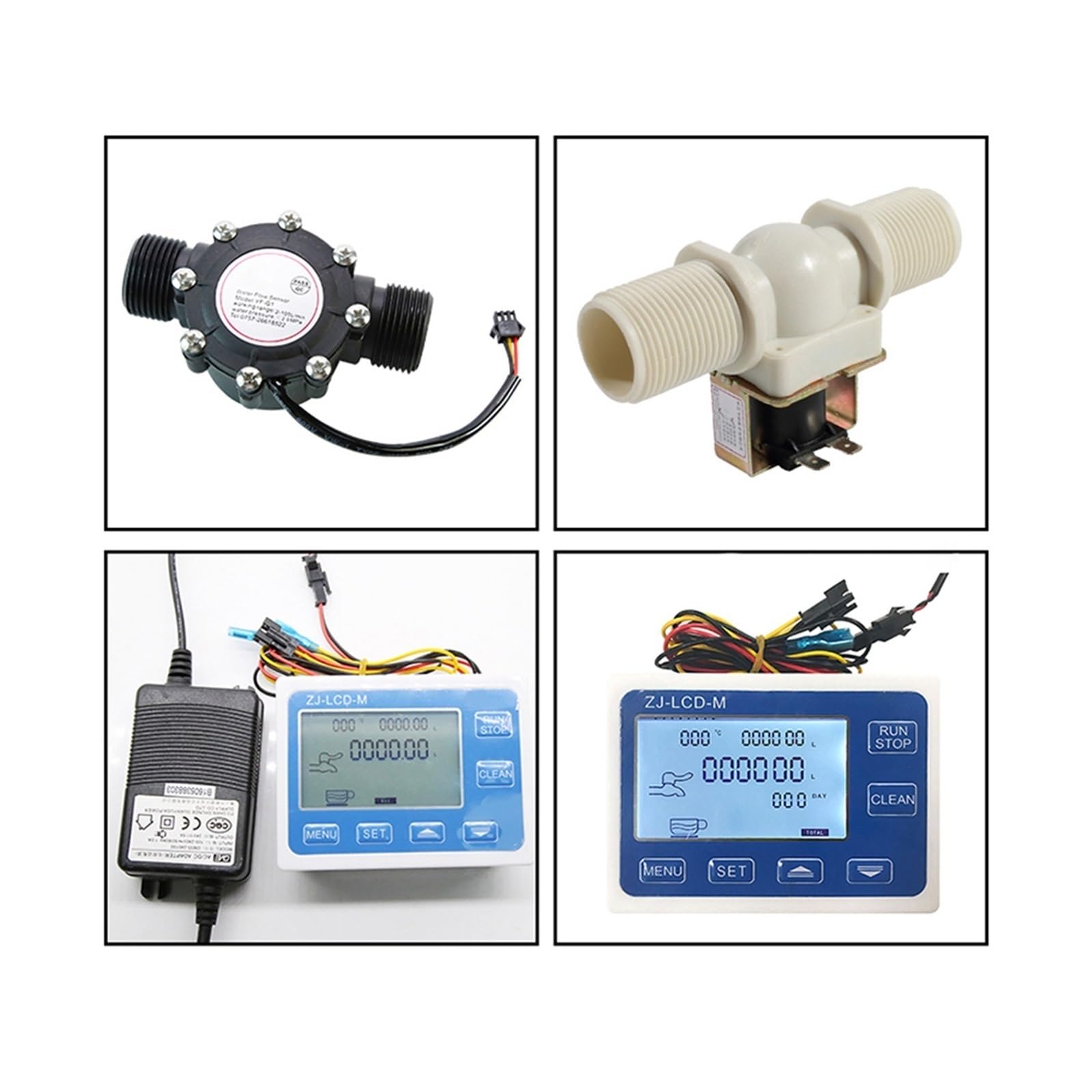 Controlador cuantitativo de Flujo con Pantalla Digital DN25, Sensor de Flujo de Agua de 1 ", Uso de válvula solenoide for controlar y Mostrar el Flujo de líquido