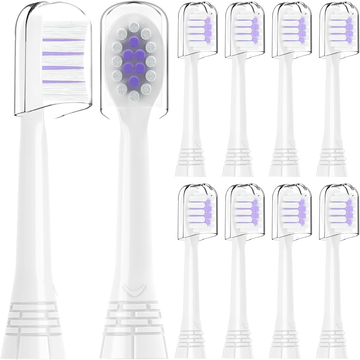 Compatible with Philips One Kids HY1130/01 HY1130/02 Electric Toothbrush Replacement Brush Heads,for Philips One Kids 3+Years Electric Toothbrush with dust Cover,10 Pack (White, Small)