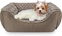 Vista 11 de JOEJOY - Cama rectangular para perro grande, mediano, pequeño, cachorro, sofá cama ortopédico lavable, suave, transpirable, duradera, calmante, Beige