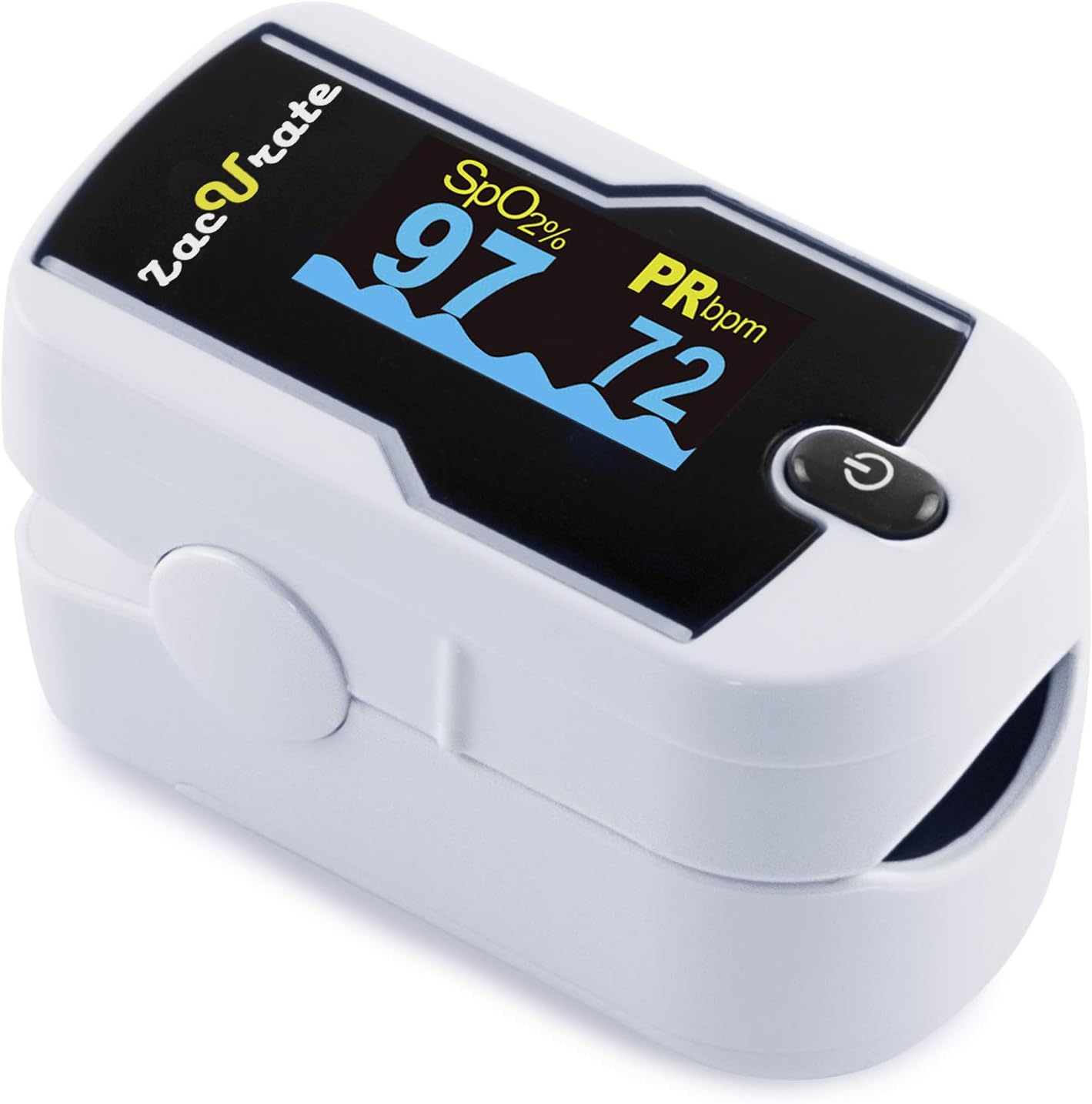 Zacurate 430-DL Premium Fingertip Pulse Oximeter Oximetry Blood Oxygen Saturation Monitor with silicon cover, batteries and lanyard