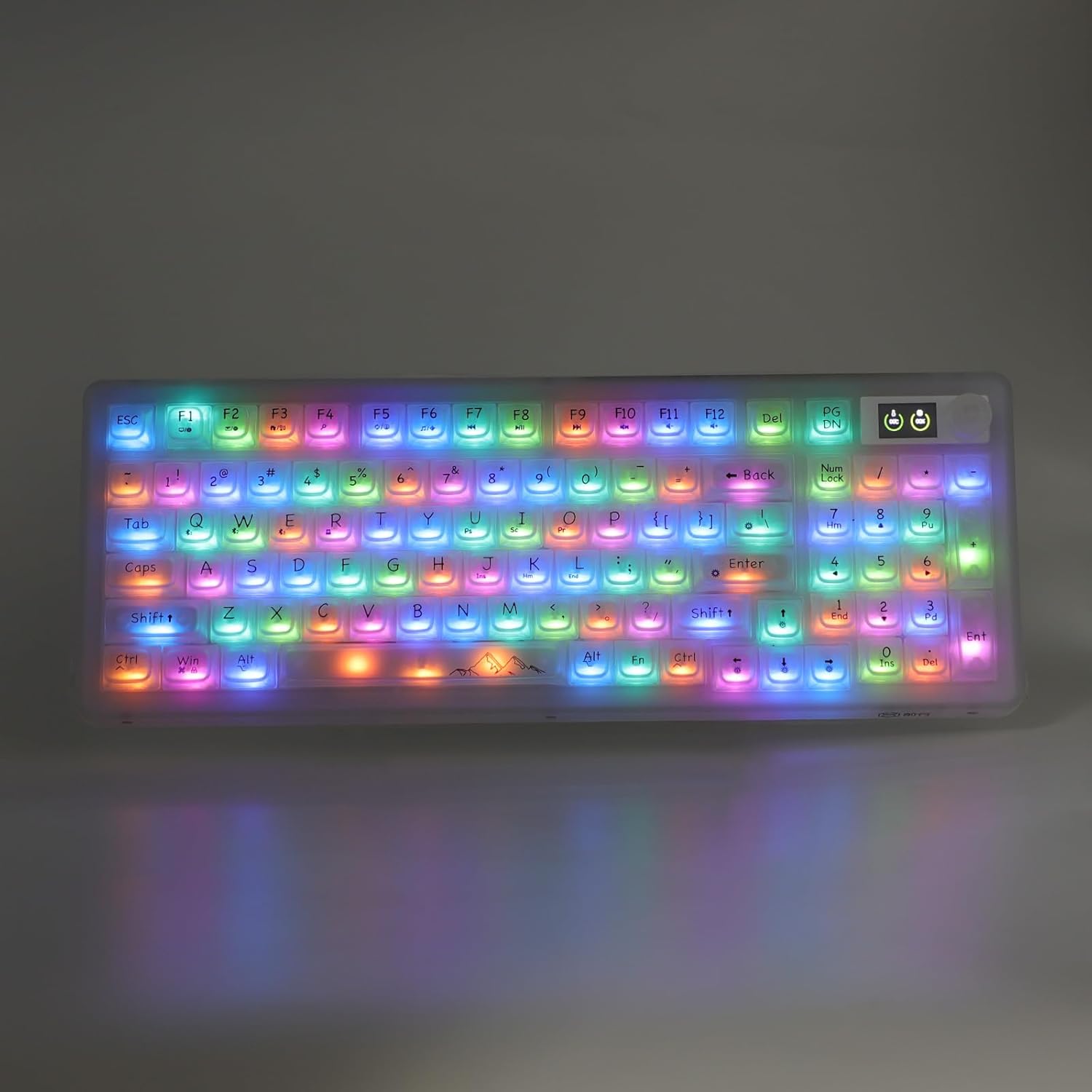 V99 Hot Swappable Transparent Mechanical Keyboard with OLED Display,98 Keys RGB Custom Gaming Gasket Structures with BT5.1/2.4G/USB-C for Windows/Mac,Pioneer V1 Satellite Axis - Image 7