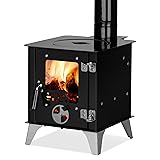 ECOfoxx Outdoor-Ofen "Tiny" mit Herdplatte, Zeltofen, Terrassenofen, Camping Ofen, Outdoor-Kamin, Gartenofen
