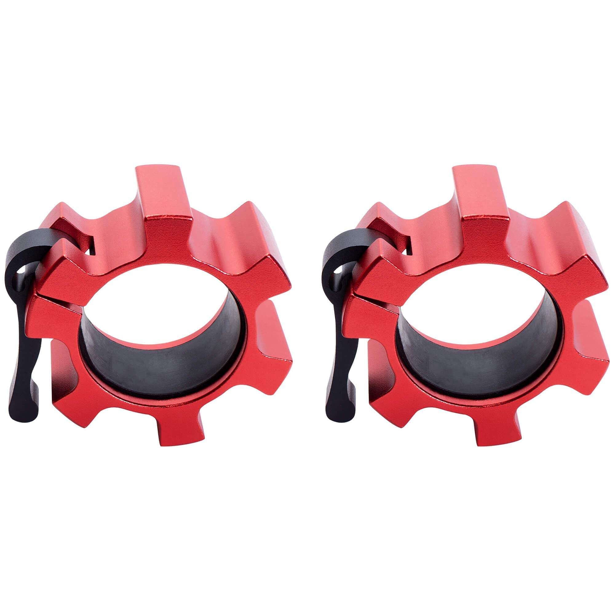 GORILLA SPORTS® Hantelverschlüsse 50/51 mm, 1 Paar, Schnellverschluss | Aluminium-Klemmen mit Gummierung und Einhandhebel für Olympia-Langhanteln, Kurzhanteln und Curlstangen, rutschfest
