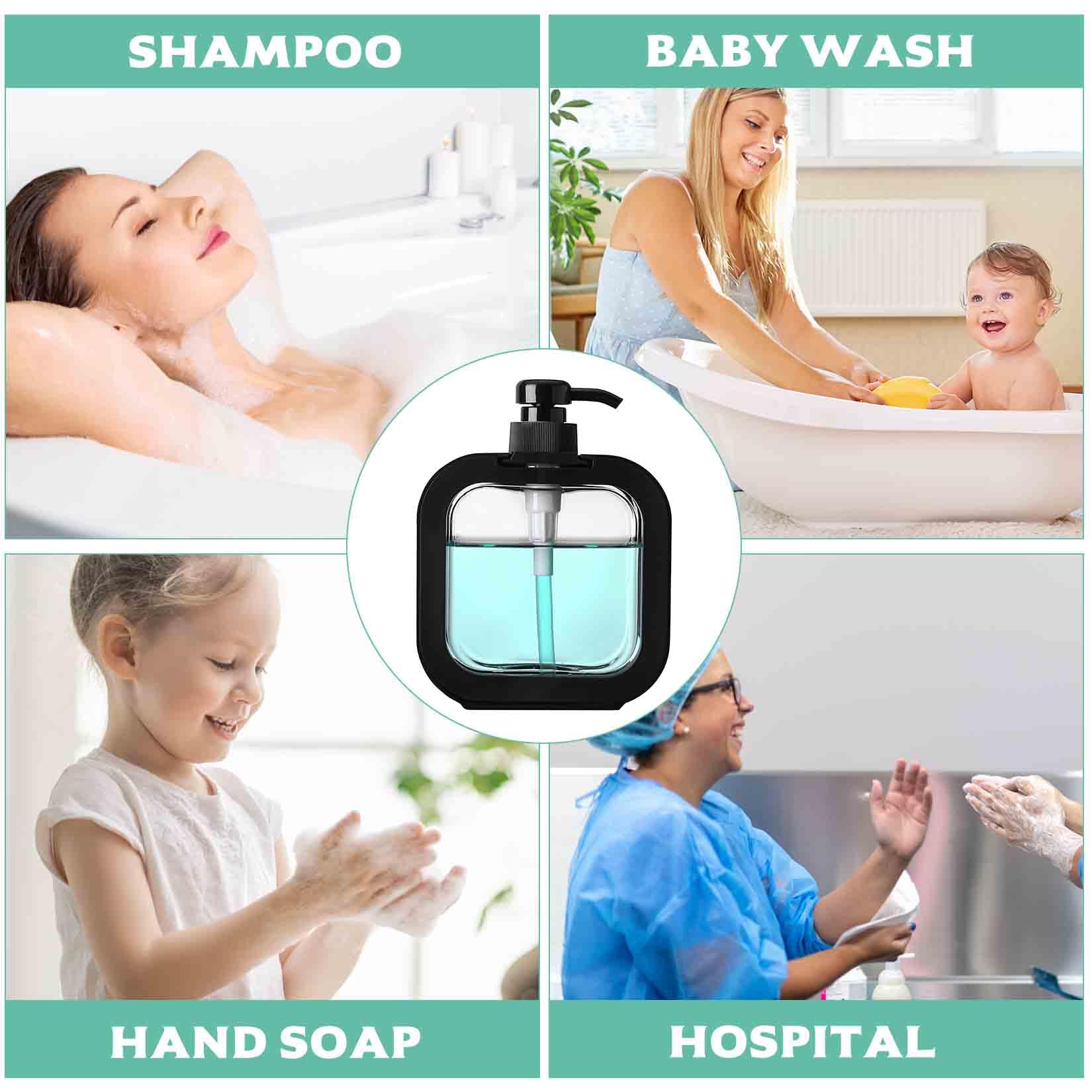 2 szt. 500 ml Dozownik czarnego mydła, butelka z pompką, dozownik mydła w płynie do naczyń, dozownik żelu pod prysznic, puste plastikowe butelki z pompką do łazienki