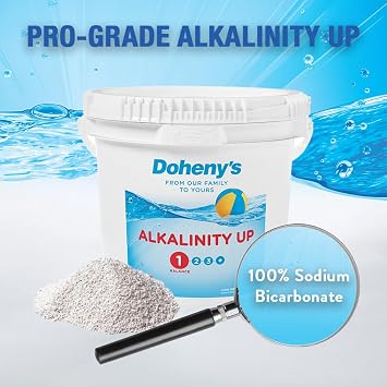 Doheny's Alkalinity Up | Raise Your Swimming Pool Alkalinity Level | 100% Pro-Grade Sodium Bicarbonate | Proper Alkalinity Levels Help Protect Your Equipment and Prevent Skin & Eye Irritation | 50 LB