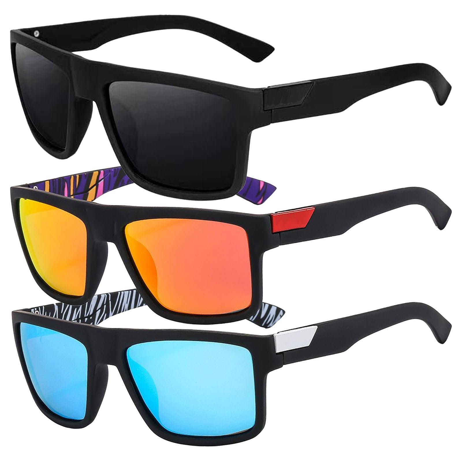 AWAVM 3 Paires de Lunettes de Soleil Polarisées