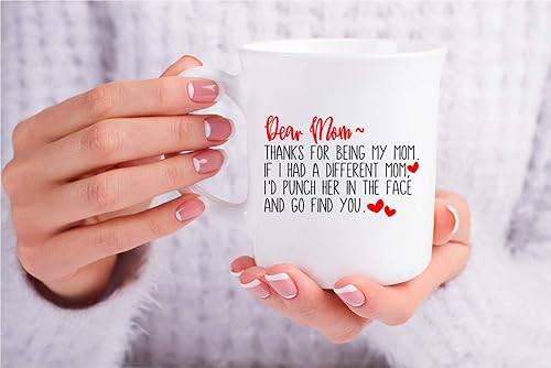 Miniatura 3 de CBTwear Taza de café divertida con texto en inglés "Thank For Being My Mom", el mejor regalo de cumpleaños para mamá, regalo único para ella de