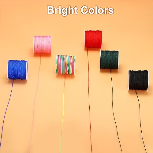 Miniatura 5 de PATIKIL 31 rollos de cuerda de nailon de 0.031 in, hilo de cuentas de 678 yardas para hacer pulseras, pulseras trenzadas, cuentas, collares,