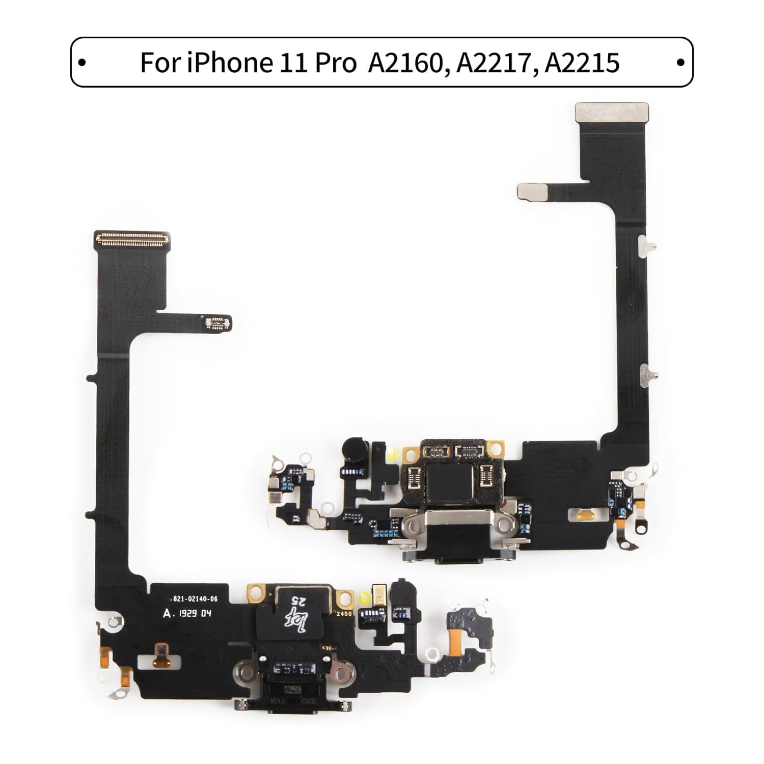 for iPhone 11 Pro Charging Port Replacement (Matte Space Gray) Lightning USB Dock Connector Flex Cable Assembly with Waterproof Tape Tool Kit for A2215, A2160, A2217