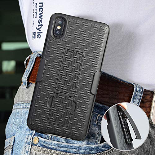For Apple Iphone Xs Max, Xs Plus [2018 Release] Slim Armor Shell Swivel Hybrid Holster Defender Combo Case With Belt Clip & Kickstand For Only Iphone Xs Max 6.5 Inch #TOP4