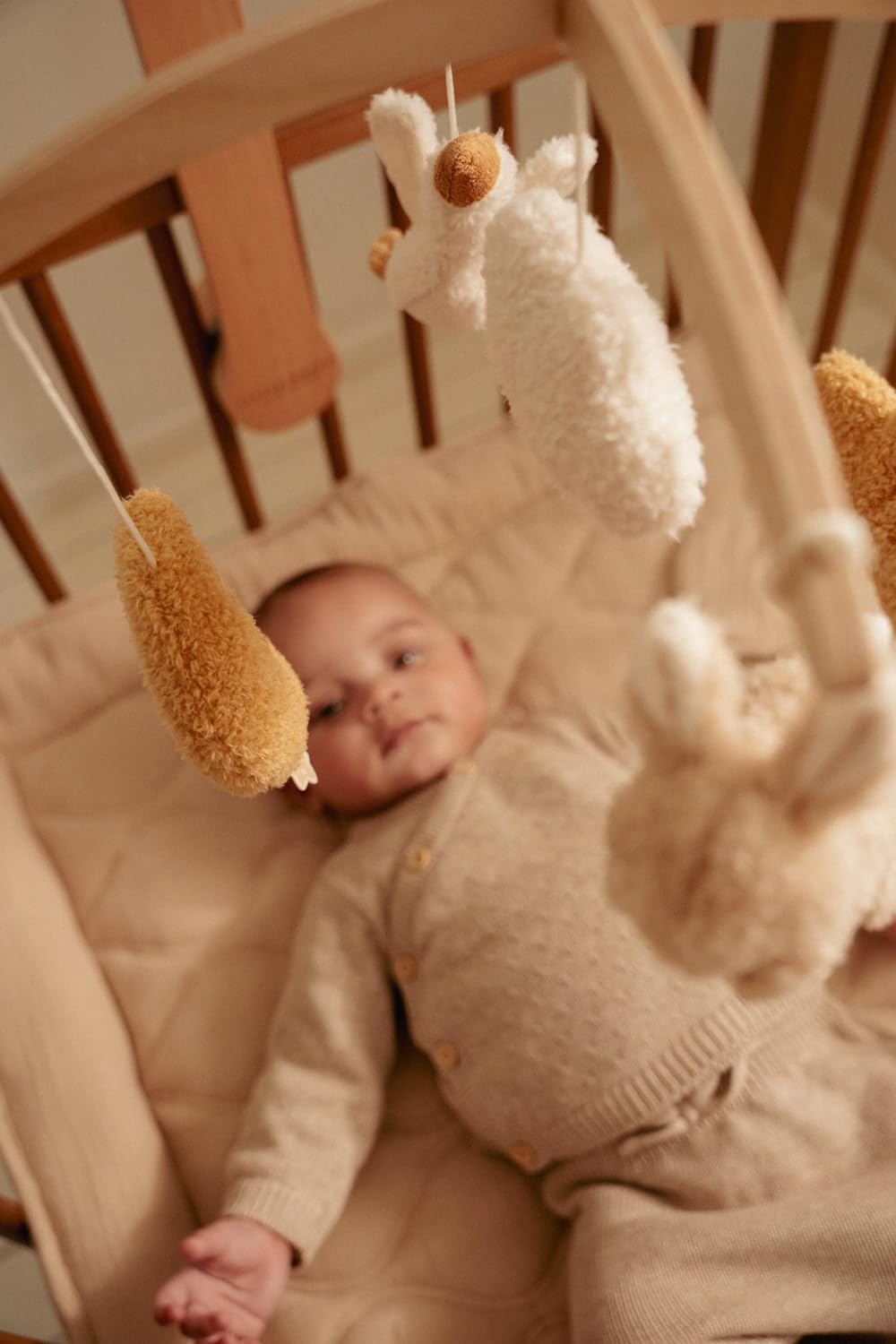 Little Dutch Mobile Musik Spieluhr mit Holz Halterung für Babybett - Newborn Naturals