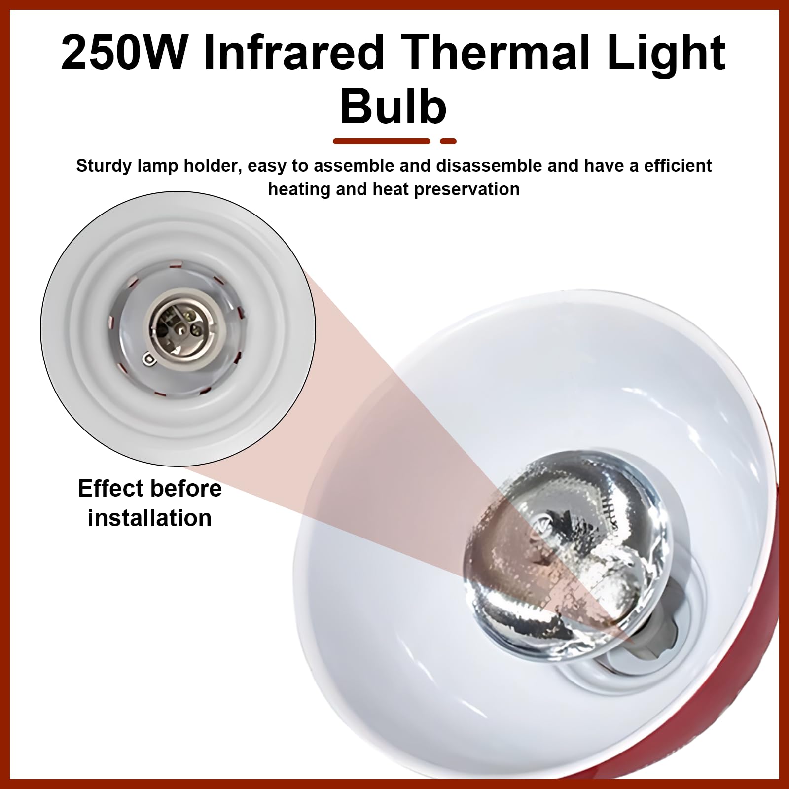 BOVDC Lampe Chauffante Cuisine Professionnelle, 250W Lampe Chauffante