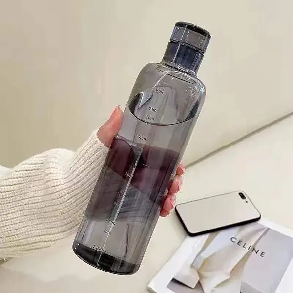 سعر ومواصفات زجاجة مياه سعة 500 مل مع علامات زمنية قابلة لإعادة الاستخدام، زجاجة شرب بلاستيكية للرياضات الخارجية، لون أسود (B0CC6VHGZD) على Amazon EG