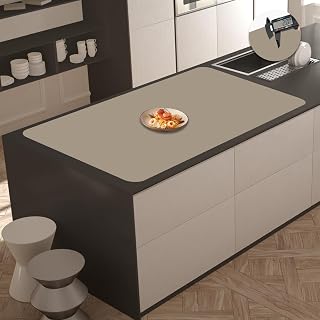 2MM Extra Thick Silicone Mats for Kitchen Counter, 35.4"x23.6" Kitchen Island Largest Heat-Resistant Baking Mat, Thicker Non-Slip Desk Protect Mat, Multipurpose Countertop Protector (Brown)
