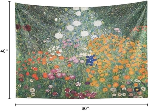 Miniatura 10 de Wall Tapestry Water Lilies Monet Flowers Decoration Wall Hanging Tapestry 90 x 60 Inch