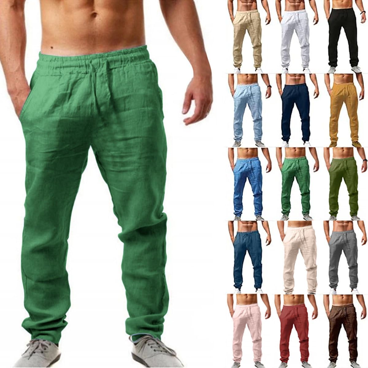 Pantalon en lin homme pour des vacances d'été décontractées
