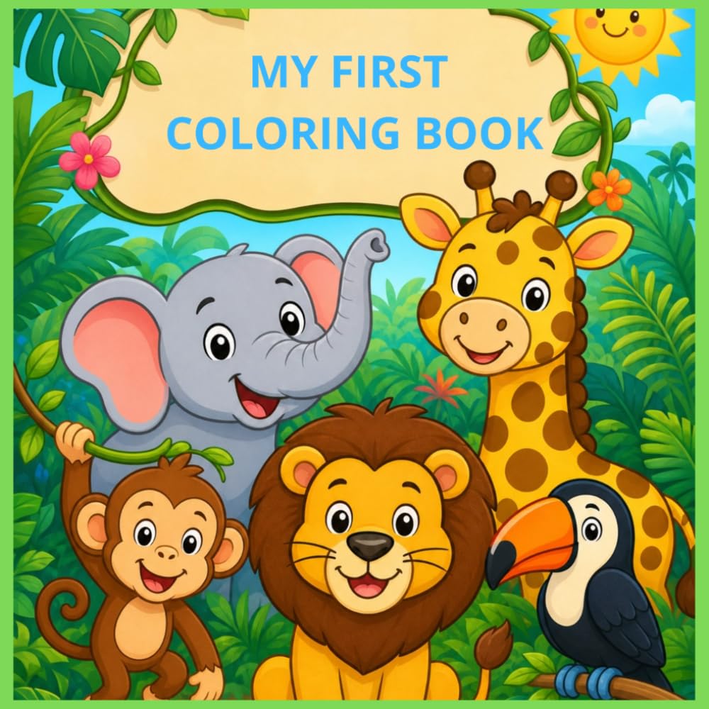 MY FIRST COLORING BOOK: Education coloring pages with animals