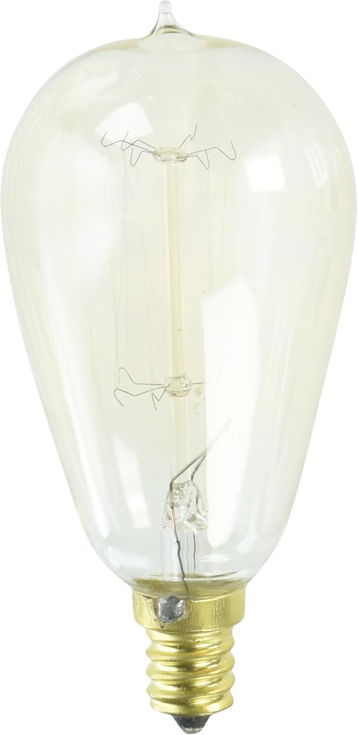 Bulbrite Incandescent ST15 Candelabra Screw Base (E12) Light Bulb, 25 Watt, Antique