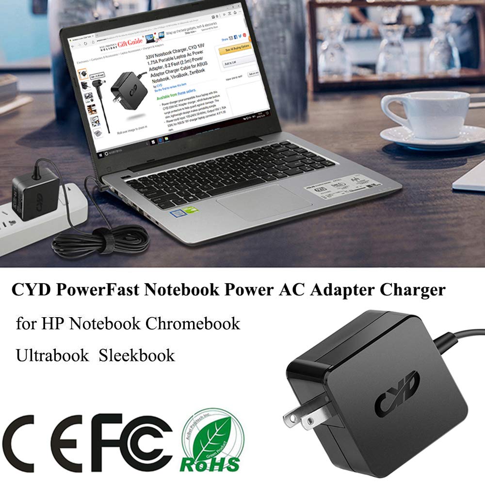 Amazon.co.jp: CYD 65W 19.5V 3.33A AC アダプター 交換用充電器 HP