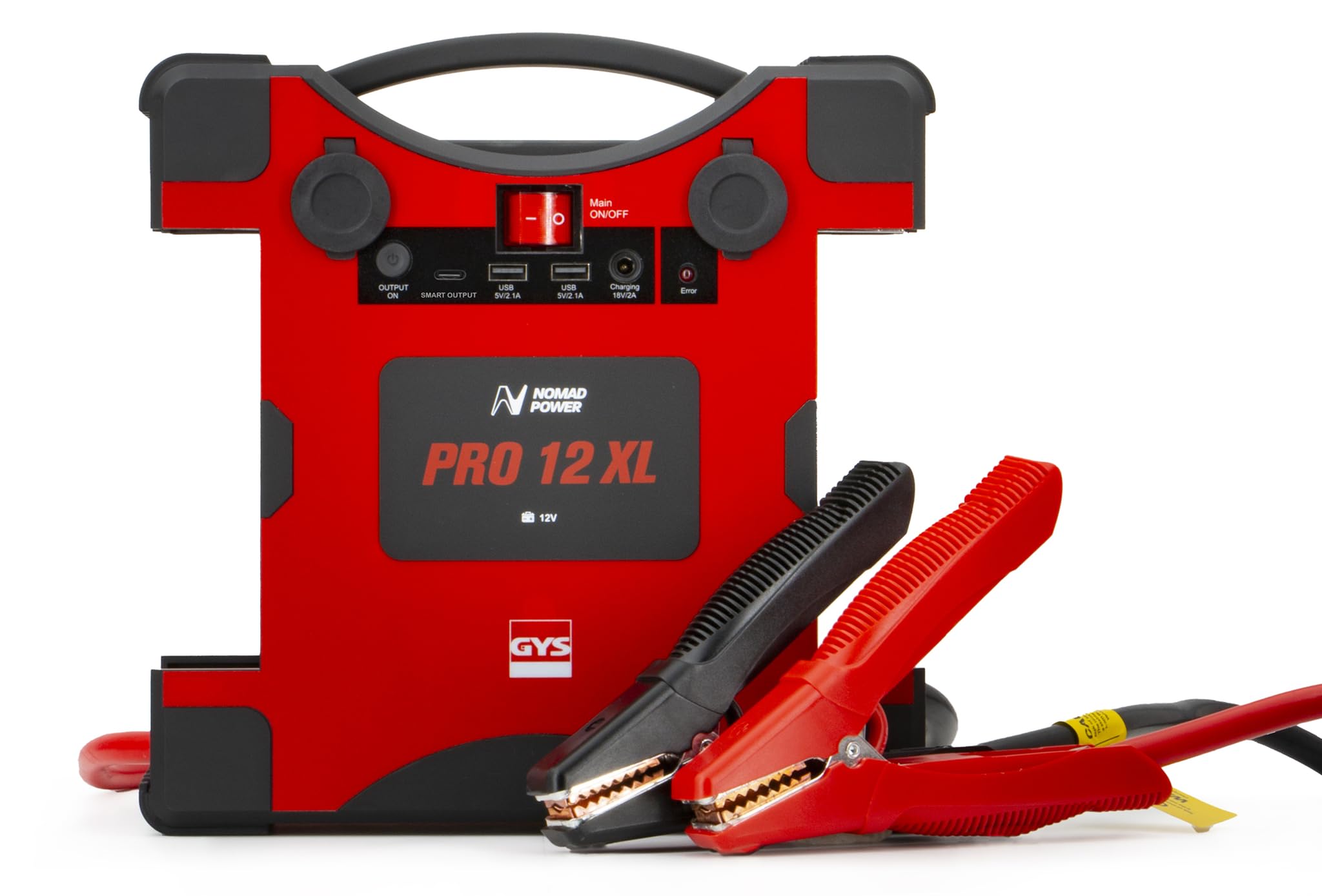 GYS, Nomad Power Pro 12 XL, Démarreur/Booster Batterie Lithium Portable 3000A, Véhicules 12V (Moto, Voiture, Tracteur), Démarrage Sécurisé, Batterie Externe 8Ah (PowerBank), Lampe LED, Ecran LCD