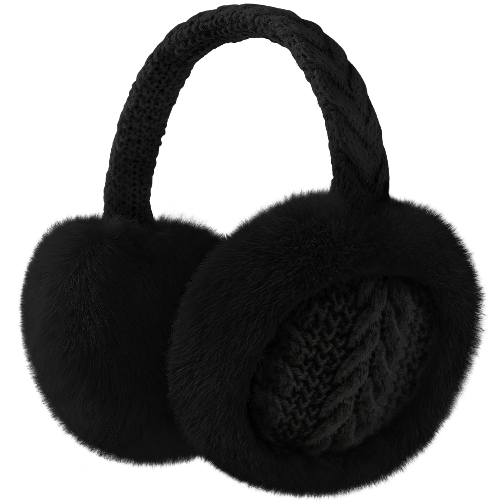 Winter EarMuffs for Women, Faux Fur Warm Ear Muffs for Winter, Foldable Ear Covers, Fuzzy Ear Warmers for Women-image-48