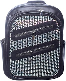 شنطة ظهر من الجلد مزينة بفصوص للنساء - متعددة الالوان - 9670-2