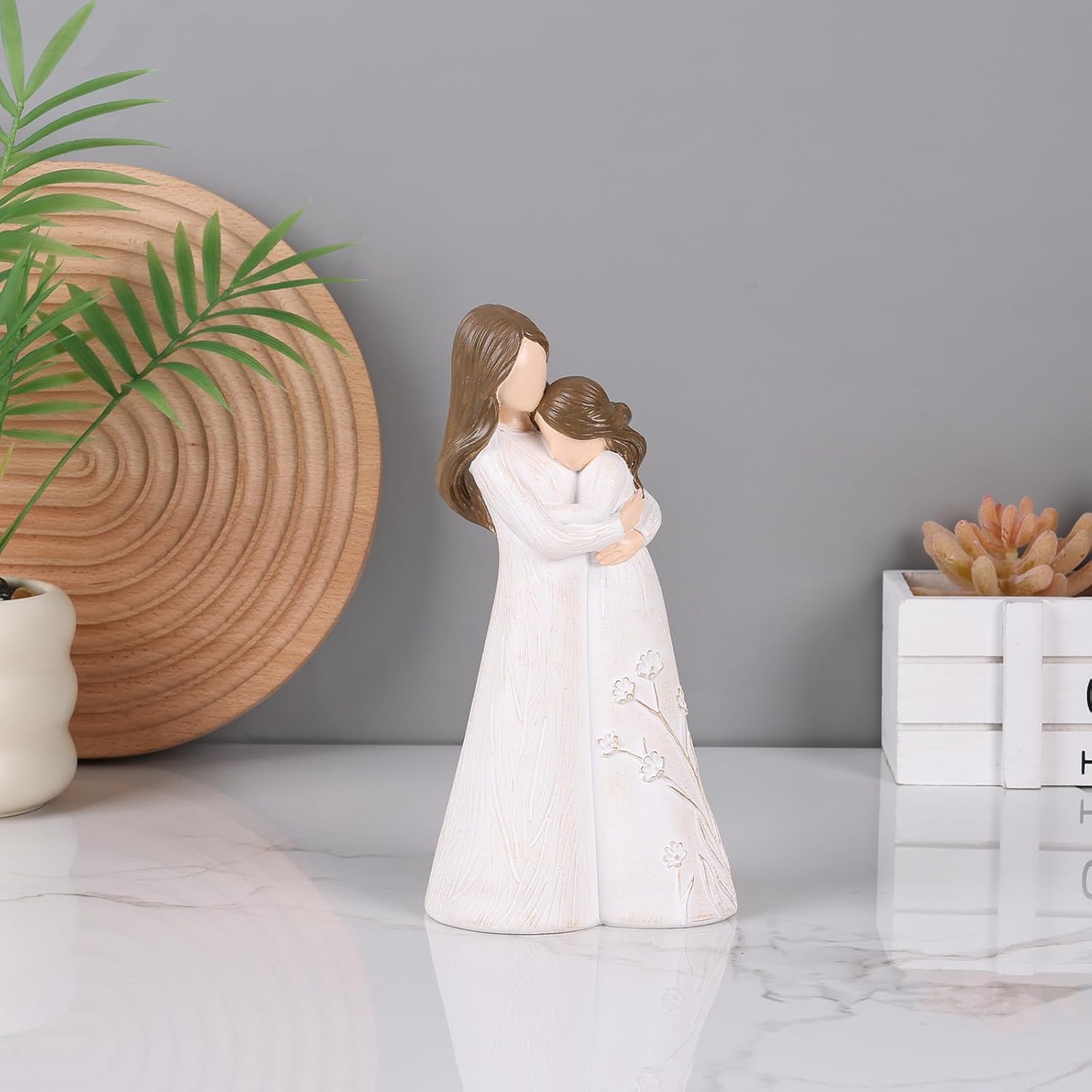 Mother Daughter Figurine – Hand-Painted Resin Mom and Daughter Hugging Sculpture, Sentimental Mother of the Bride Gifts from Daughter, Meaningful Mother's Day Keepsake and Emotional Gifts for Mom - Image 3