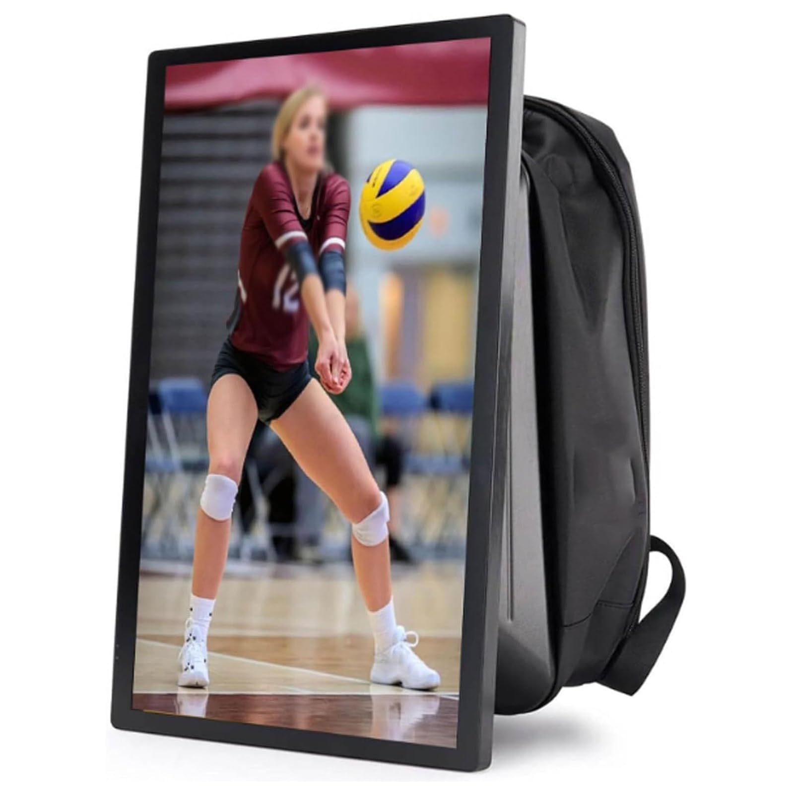 Atwynd 21.5 Inch Waterproof Advertising Backpack, Display Program Player, Video Mobile Digital Billboard, 400nits High Brightness LCD Digital Signage Backpack, Human Walking Backpacks WiFi
