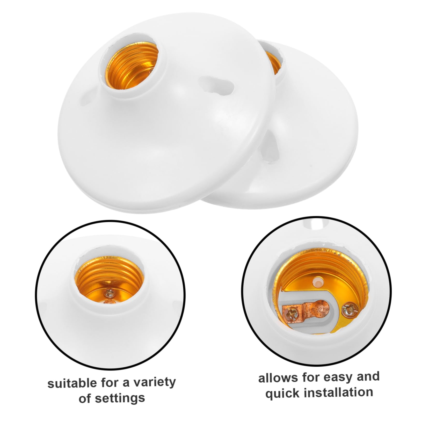 Homoyoyo 2 Sätze Teiliges Lampenfassung Flache Bauform Einfache Installation Langlebiger Kunststoff Kompatibel Mit Schraubglühbirnen Vielseitiger Lampensockel Für 10 Stück * 2