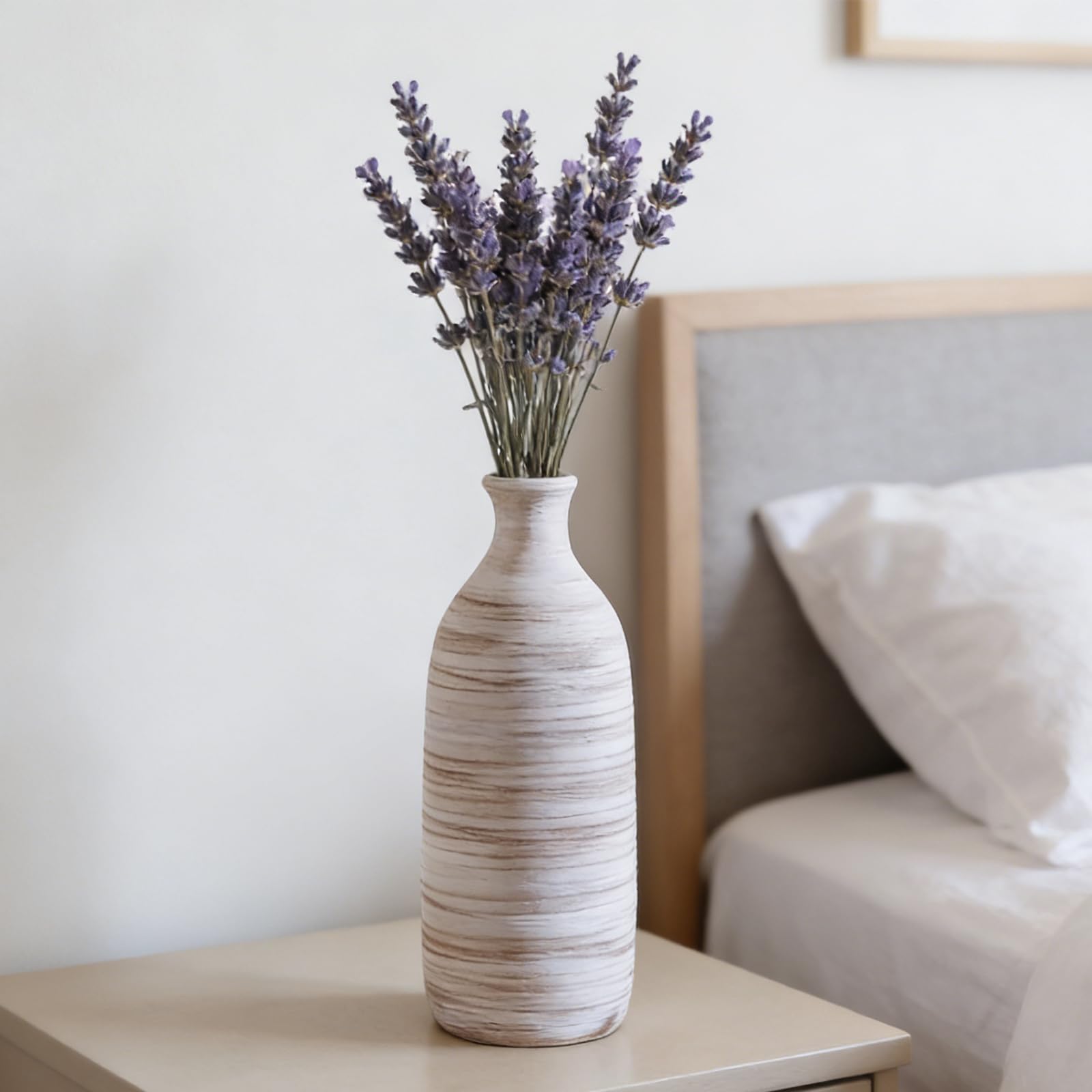 Amazon.com: ALMA White Ceramic Vase 10 inch Tall, Narrow Boho