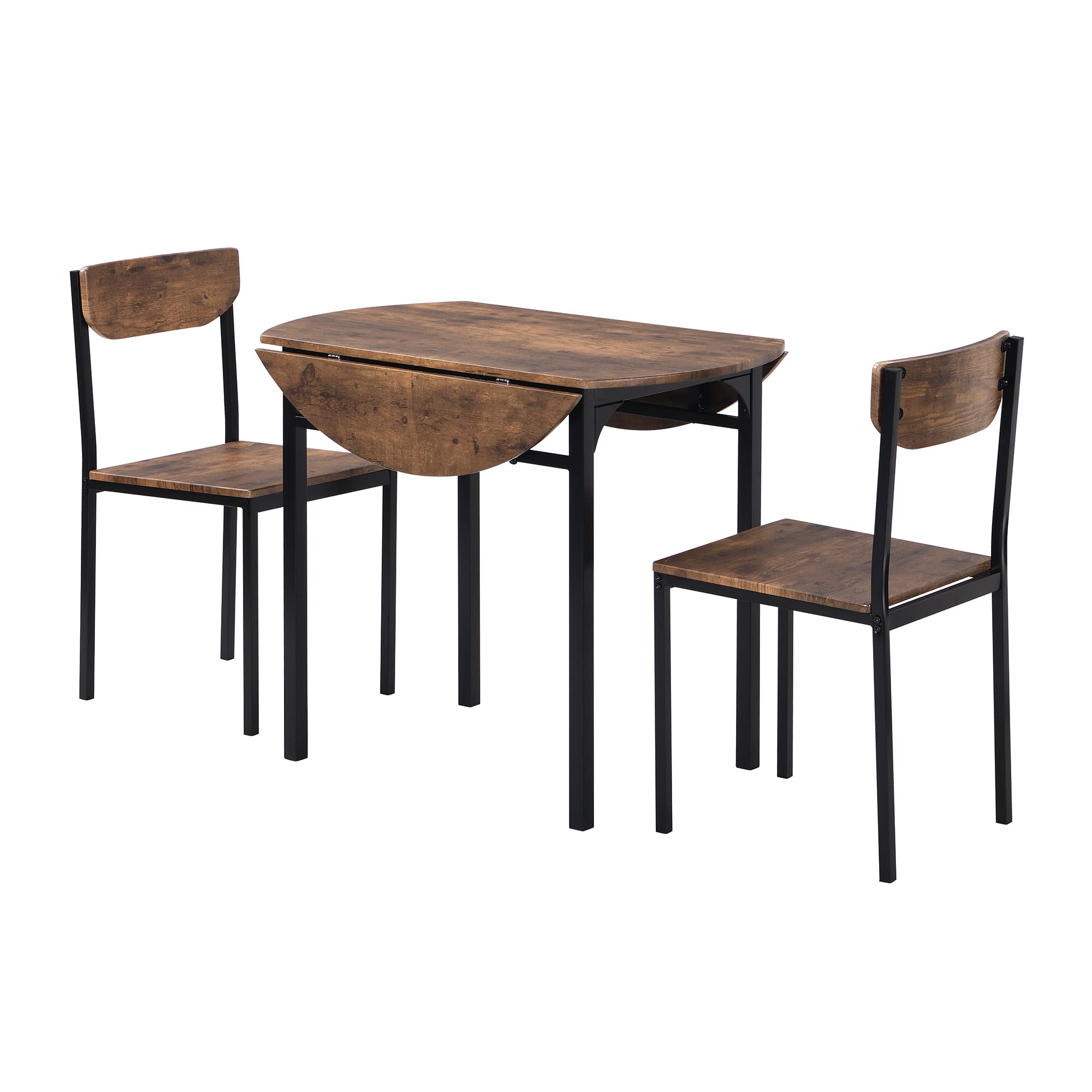 Amazon.com - P PURLOVE 3 Piece Round Dining Table Set,Solid Wood 