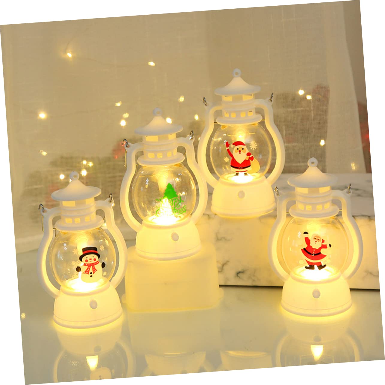 Beatifufu Led Christmas Lanterns 2-Pack Real Flame Effect Safe Reliable Ideal for Indoor/Outdoor Decor
