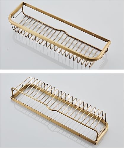Miniatura 7 de Estante de baño de latón antiguo organizador de ducha Caddy montado en la pared cesta de champú