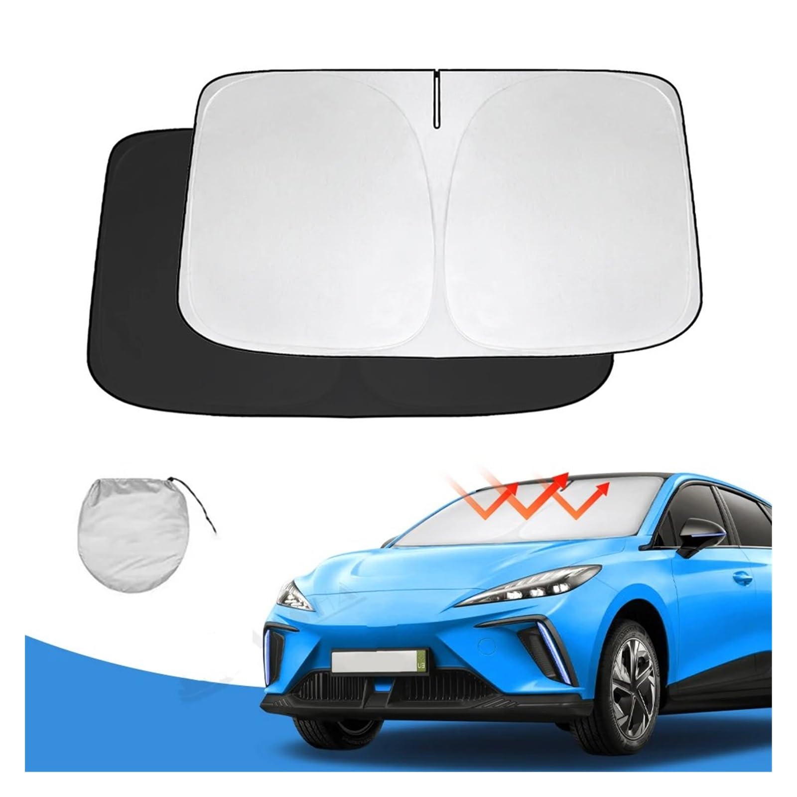 Visiera Tetto Parasole Parabrezza Parasole Visiera Protettiva Pieghevole Blocchi Raggi UV Mantieni La Tua Auto Più Fresca Per MG 4 EV Per MG4 2022 2023 2024 Tendine Parasole