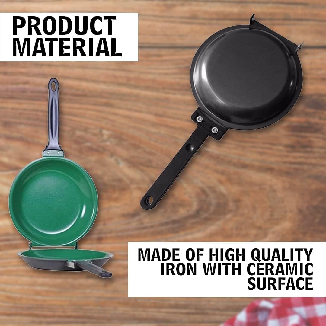 Killer's Instinct Outdoors 1 PCS Double-sided Frying Pan, Easy-to-clean Double-sided Frying Pan with Flip Design - Image 3