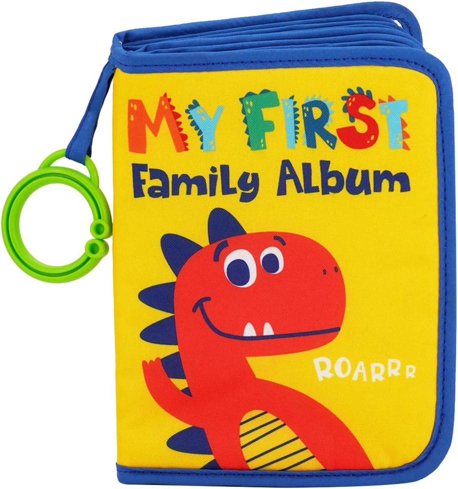 Urban Kiddyโข Baby's My First Family Album | Soft Photo Cloth Book Gift Set for Newborn Toddler & Kids (Dinosaur)