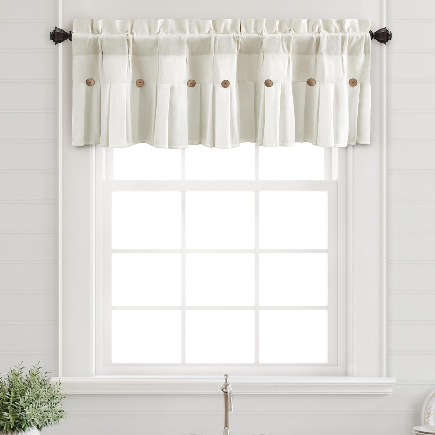 Awellife Farmhouse Valances for Windows Kitchen Treatments
