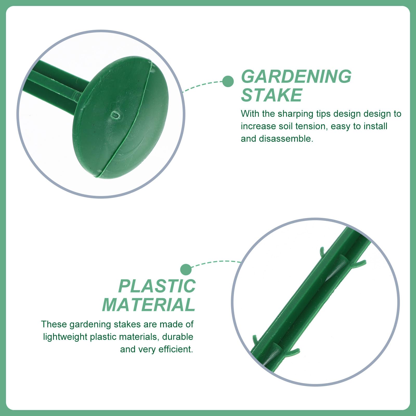 Picchetti da giardino e ancoraggi a terra, 100 picchetti in plastica per fissare teloni e uso intensivo, accessori essenziali per giardinaggio per stabilità all'aperto