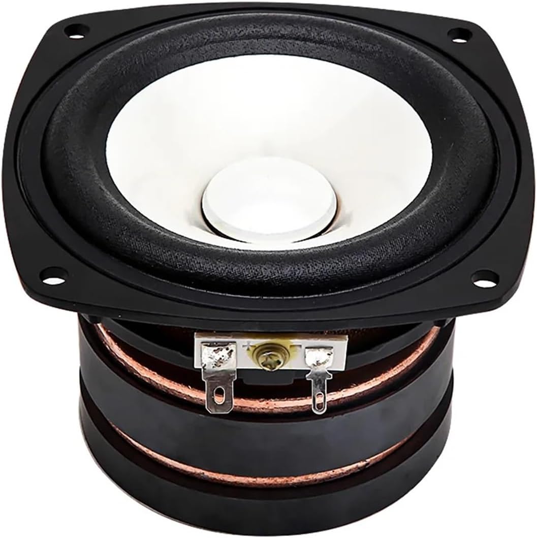 4 Inch Speaker Full Range Loudspeaker Column 4 Ohm 100 W DIY Sound Music Speaker for Home Theater(White Speaker)
